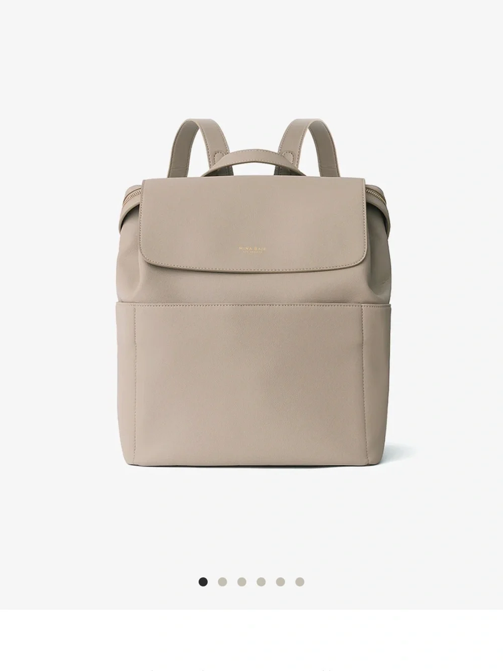 Minimalist Taupe Backpack - Women